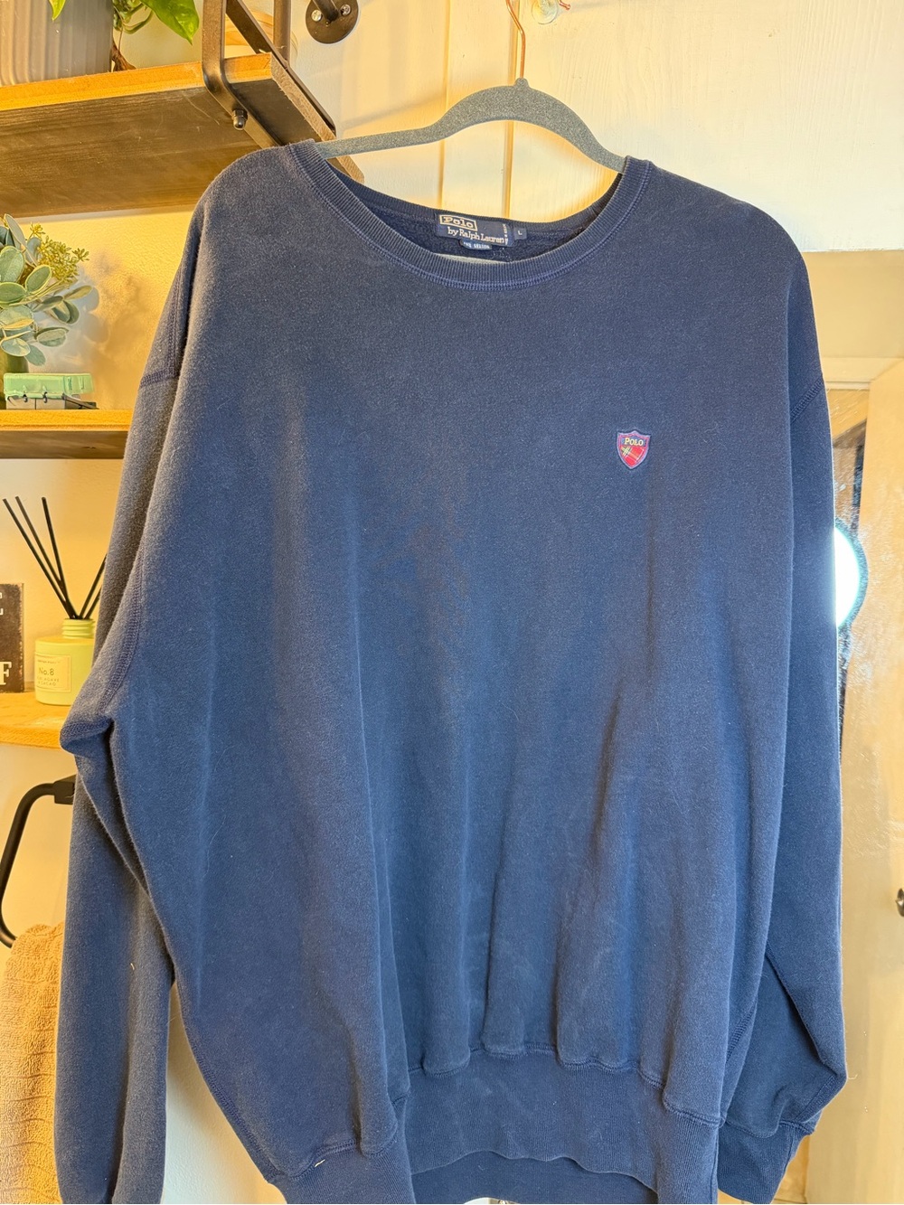 Polo by Ralph Lauren Navy Crewneck Pullover with Chest Crest
